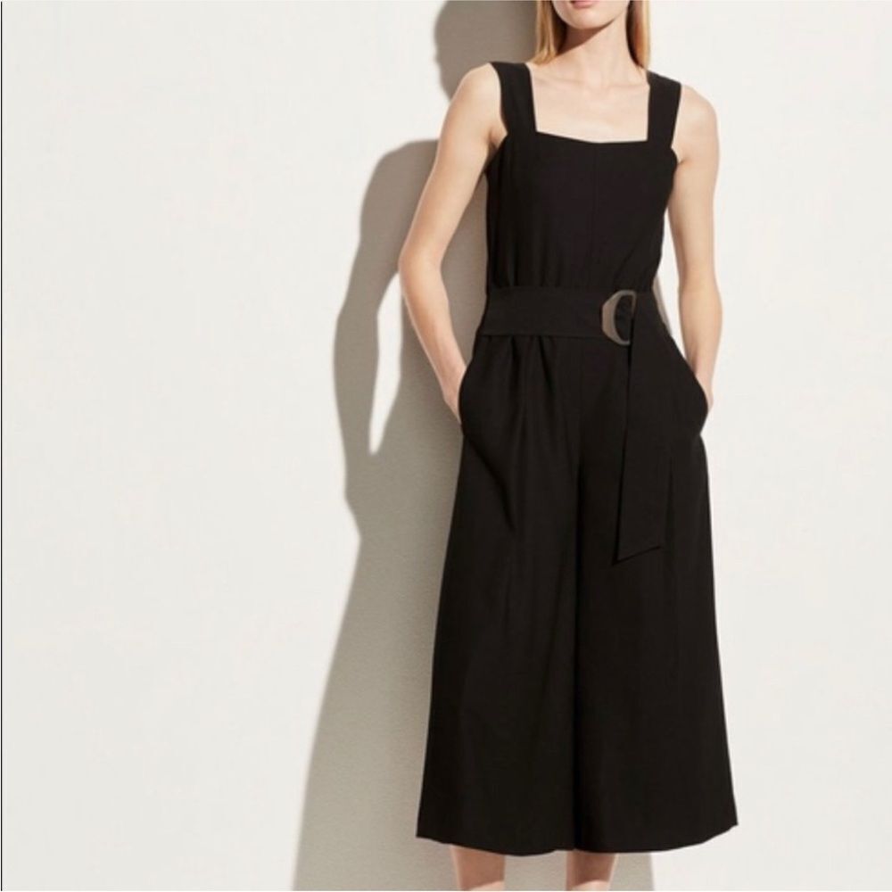 Vince Black Sleeveless  cropped Jumpsuit, US2